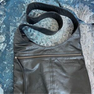 Vintage leather hobo crossbody bag